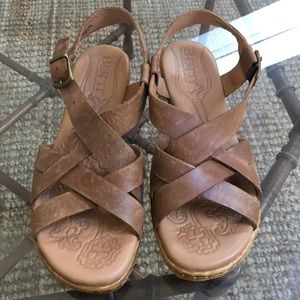 Born Distressed Brown Leather Sandals